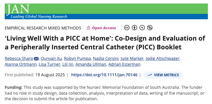 Living Well With a PICC at Home: What Patients Said They Actually Need (and the Booklet They Helped Build)